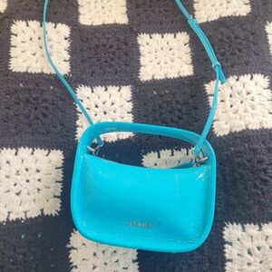 STAUD Blue Leather Crossbody Bag